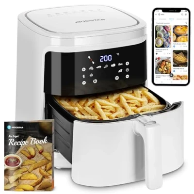 Abbildung von Aigostar Heißluftfritteuse 7L XXL, Airfryer 1900W, 7 Programmen, Warmhalten, 20 Rezepte Air Fryer, 1900,00 W, ohne Öl, Digitalem LED Touchscreen