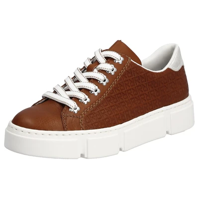 Abbildung von Rieker Freizeitschuh, Schnürhalbschuh Plateausneaker mit seitlicher Prägung, Halbschuh, Schnürschuh