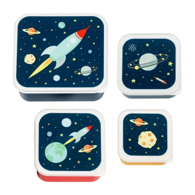 Abbildung von A Little Lovely Company Lunchbox Set, Weltraum