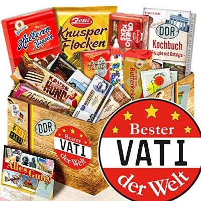 Abbildung von Bester Vati Geschenk Box Ostalgie DDR Süssigkeiten mit Ostprodukten