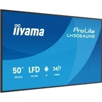 Abbildung von iiyama Prolite LH5064UHS B1AG 125.8cm 50&quot; Digital Signage Display IPS LED Panel 4K UHD HDMI USB C USB2.0 RS 232c RJ45 Android 14 OS iiSignage² WiFi Mediaplayer 24/7 AntiGlare schwarz