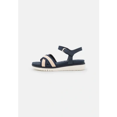 Abbildung von Tamaris Damen Sandaletten, Frauen Sandalen,TOUCHit Fußbett,Strandschuhe,Sommersandalen,bequem,flach,Sommerschuhe,Navy Comb,40 EU