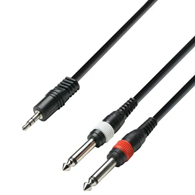 Abbildung von Adam Hall Cables 3 STAR YWPP 0600 Y Kabel 2 x Klinke TS auf Miniklinke TRS 6 m