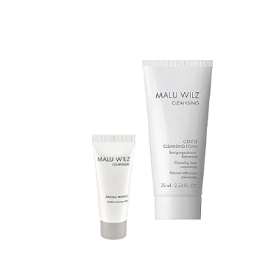 Abbildung von Malu Wilz Bundle Gentle Cleansing Foam + Mini Size Jojoba Peeling 10ml I Skincare Gesichtsreiniger für gründliche, milde Gesichtsreinigung Gesichtspeeling