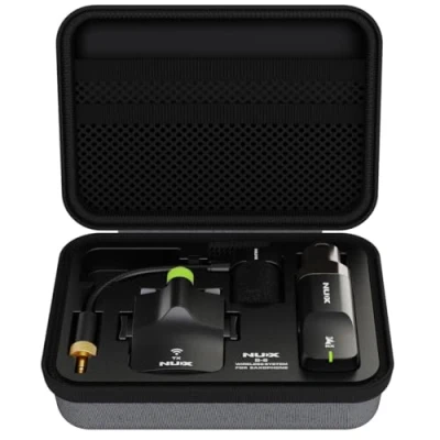 Abbildung von NUX B 6 Saxophon Funksystem mit Ladekoffer, Reichweite von 20 m, hochauflösendes 24 Bit/44,1 kHz Audio, 2,4 GHz kabelloses Saxophonmikrofon