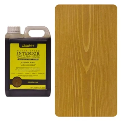 Abbildung von Littlefair&#039;s Holzlasur 5ltr Innen Holz Lasur Für Natürliche Holzmaserung Wasserbasierte Wood Stain Schnell Trocknend &amp; Umweltfreundlich Farbe: Goldene Kiefer