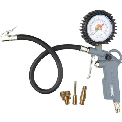 Abbildung von ABAC 3 teilige Reifenfüllpistole für Kompressor G 580, Reifendruckprüfer einschließlich Reifenfüller mit Manometer und Ventiladapter, max. Druck 8 Bar