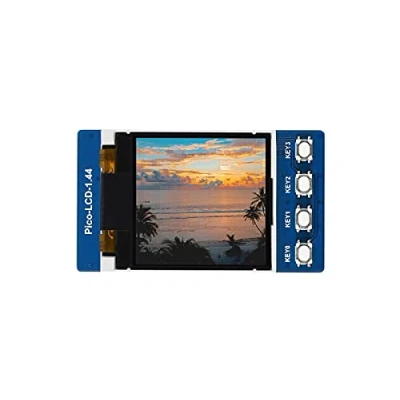 Abbildung von 1.44 Zoll LCD Display für Raspberry Pi Pico, 128x128 TFT Bildschirm Farbdisplay Modul SPI Schnittstelle, Eingebetteter ST7735S Treiber, Kompatibel mit Pico Header