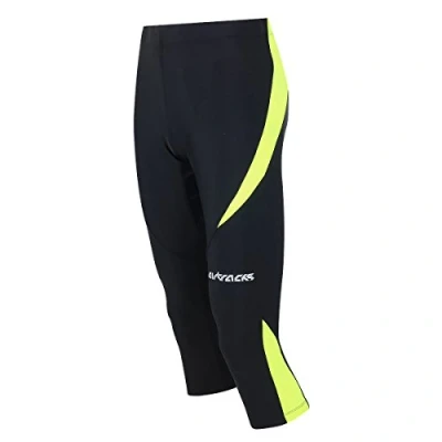 Abbildung von Airtracks FUNKTIONS Laufhose 3/4 LANG PRO/Running Hose Tight/Kompression schwarz neon XS