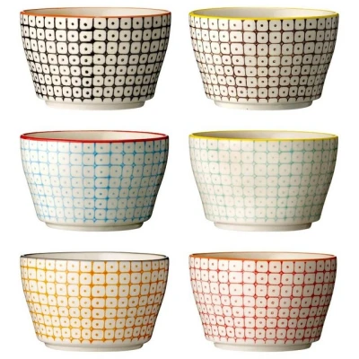 Abbildung von Bloomingville Schüssel Carla Bowl Rot Ø 11 cm Steingut 6er Set, Steingut, (Set)