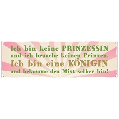 Abbildung von Interluxe METALLSCHILD Shabby Vintage Blechschild ICH Bin Keine Prinzessin Mädchen Frau