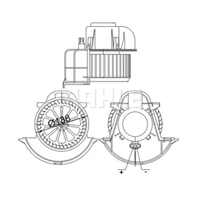 Abbildung von MAHLE ORIGINAL AB 113 000S Innenraumgebläse für Fahrzeuge mit Klimaautomatik Linkslenker AUDI: Q7, VOLKSWAGEN: Touareg I, Amarok Pickup