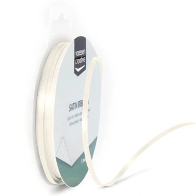 Abbildung von Vaessen Creative Satinband 3mmx10m Weiß Antik