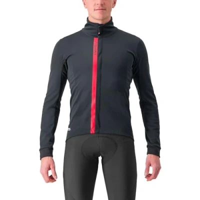 Abbildung von CASTELLI 4523508 085 ENTRATA Jacket Unisex LIGHT BLACK/RED Größe XXXL