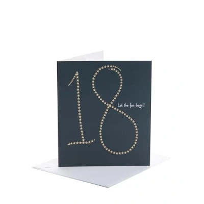 Abbildung von Geburtstagskarte zum 18. Geburtstag für ihn Sie Goldfolie Sterne Design