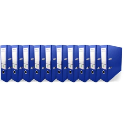 Abbildung von Netuno 10x Akten Ordner Blau DIN a4 Ekobox 2 Ring Mechanik Ringorder 8cm Kunststoff breit Büroordner Plastikordner Briefordner Ringmappe breiter Aktenordner PP farbig