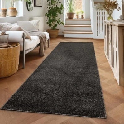 Abbildung von Carpettex Veloursteppich Unicolor Einfarbig, Läufer, Höhe: 11 mm, Einfarbig Kurzflor Teppich Wohnzimmer verschiedene farben und größen