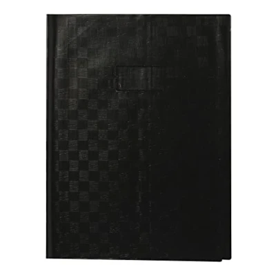 Abbildung von Clairefontaine 71307C Heftumschlag / Heftschoner Hefthülle Calligraphe mit Feinkörnung, DIN A4+ 24x32 cm, Etikettenhalter, Lesezeichen, aus PVC blickdicht und strapazierfähig, Schwarz, 1 Stück