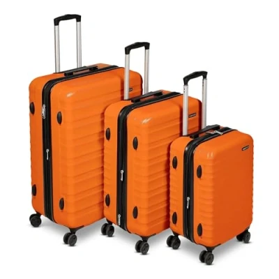 Abbildung von Amazon Basics Hartschalen Kofferset 3 teiliges Set (55, 68, 78 cm), Naranja