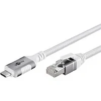 Abbildung von goobay 2m LAN zu USB Kabel 1 Gbit Datenübertragung C 3.1 auf RJ45 Ethernet CAT 6 verbindet Router und Smartphone Adapter für Laptop &amp; Macbook 74176
