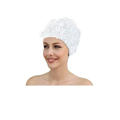 Abbildung von Fashy Badekappe Badehaube Blüten weiß (3454 10) Damen Bademode