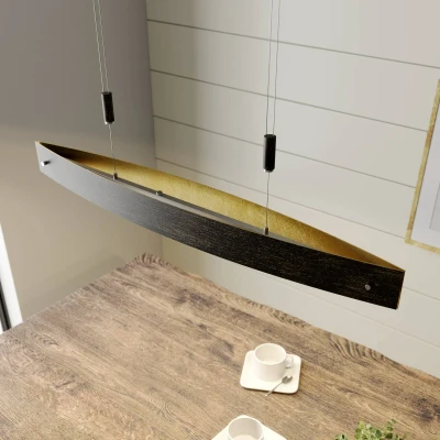 Abbildung von LED Hängeleuchte Lio in Schwarz mit Golddekor