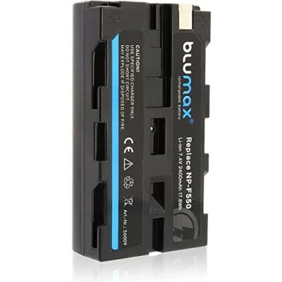 Abbildung von Blumax Akku kompatibel mit Sony NP F550 / F530 F570 2400mAh (Blackmagic F570) auch für Diverse Blitzgeräte Videoleuchten Fieldmonitore