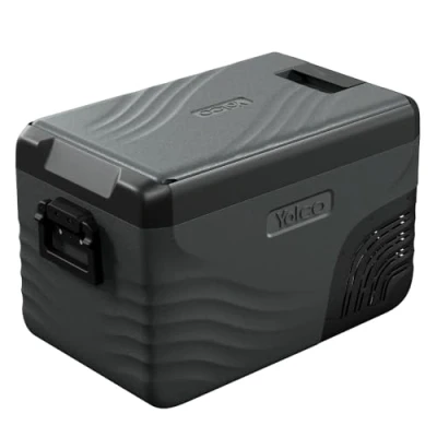 Abbildung von Yolco KX30 Carbon Elektrische Kompressor Kühlbox, Dual Zone, App Steuerung per Bluetooth, 12/24 V und 230 V, für Auto, LKW, Boot, Camping Kühlschrank