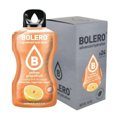 Abbildung von Bolero YELLOW GRAPEFRUIT 24x3g Saftpulver ohne Zucker, gesüßt mit Stevia + Vitamin C geeignet für Kinder, Sportler und Diabetiker glutenfrei veganfreundlich Gelber Grapefruitgeschmack