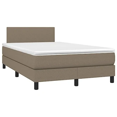 Abbildung von vidaXL Boxspringbett, Bett mit Matratze Kopfteil, Polsterbett Doppelbett für Schlafzimmer, Schlafzimmerbett Bettgestell Lattenrost, Taupe 120x190cm Stoff