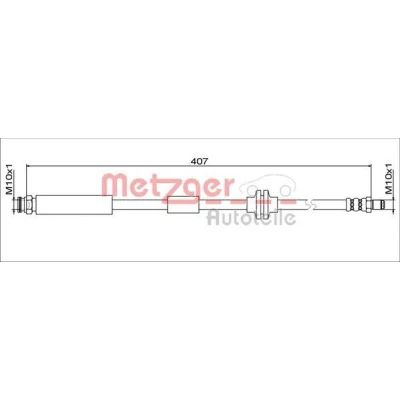Abbildung von METZGER 4111801 Bremsschläuche Vorderachse links, rechts 407 FIAT: Tipo Schrägheck, Limousine
