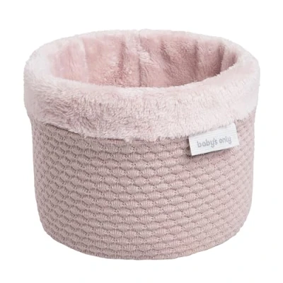 Abbildung von Baby&#039;s Only Körbchen Sky Wickeltisch Organizer Gestrickte Aufbewahrungsbox für Kinderzimmer Ø20 cm Alt Rosa