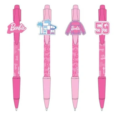 Abbildung von CERDÁ LIFE&#039;S LITTLE MOMENTS Packung mit 4 von Barbie inspirierten Stiften Rosa 13,5 X 19 2 cm Einzigartiges Design auf jedem Stift Originalprodukt in Spanien entworfen