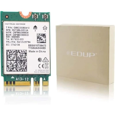 Abbildung von WiFi 6E Wireless Card Intel AX210 NGW Bluetooth 5.2 Tri Band 5400Mbps Netzwerkadapter für Laptop Unterstützung Windows 10/11 (64bit) M.2/NGFF