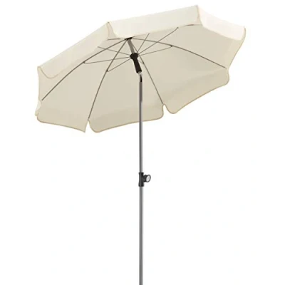 Abbildung von Schneider Sonnenschirm Locarno, natur, 150 cm rund, 715 02, Gestell Stahl, Bespannung Polyester, 2 kg