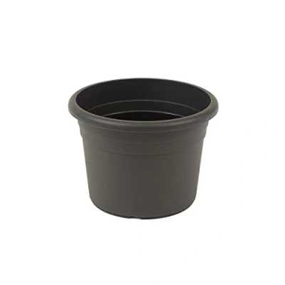Abbildung von greemotion Pflanzkübel Fiona, UV Beständiger Blumentopf aus Kunststoff, Pflanzgefäß mit Bodenlöchern, Volumen ca. 12 l, Ø 35 x H 24,6 cm, Anthrazit