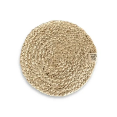 Abbildung von Lovely Linen Breezy Tischset Jute natural beige Ø40cm (1 Stück)