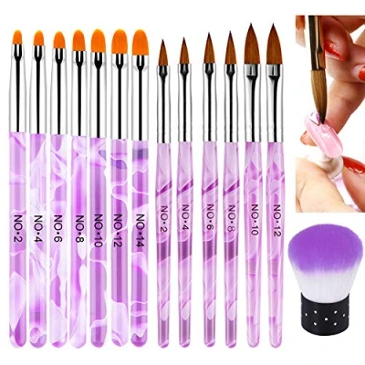Abbildung von EBANKU 14 PCS Pinsel FüR Gelnägel, NäGel Pinselset Professional Acryl Gel Malerei Zeichnen Werkzeuge Tragbar GelnäGel ZubehöR