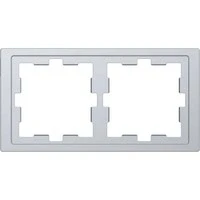 Abbildung von Schneider Electric Merten MEG4020 6536 Rahmen für Steckdosen und Schalter 2 fach, System Design, IP20 ABS 163 x 90mm, Edelstahl, Rahmendesign individuell gestaltbar, Made in Germany