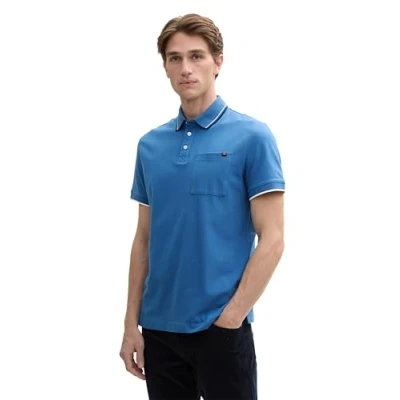 Abbildung von TOM TAILOR Herren Piqué Poloshirt mit Brusttasche, 10914 Midsummer Blue, XL