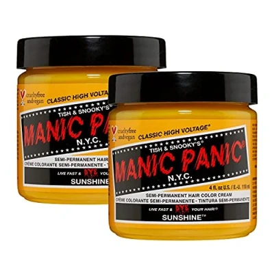 Abbildung von Manic Panic Sunshine Classic Creme, Vegan, Cruelty Free, Yellow Semi Permanent Hair Dye 2 x 118ml