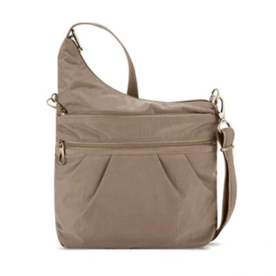 Abbildung von Travelon Anti Diebstahl Signatur Crossbody mit 3 Fächern., sandfarben (Beige) 43330 711