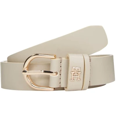 Abbildung von Tommy Hilfiger Damen Gürtel Essential Effortless 2,5 cm Ledergürtel, Beige (Sugarcane), 105