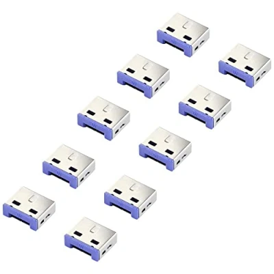 Abbildung von Renkforce USB A Port Schloss RF 4695230 10er Set Silber Blau