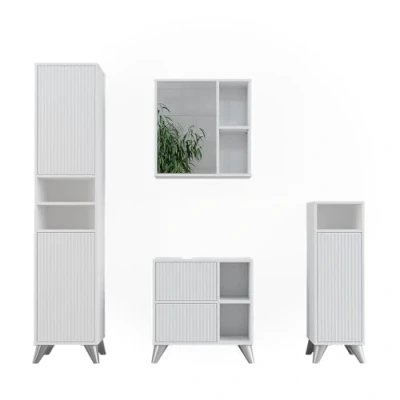 Abbildung von Vicco Badmöbel Set Leano, Weiß, 4