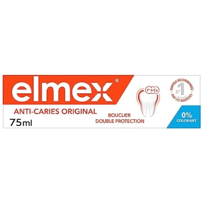 Abbildung von Elmex Zahnpasta gegen Karies Original 0% Farbstoffe empfindliche Zähne, schmerzhaftes Zahnfleisch, Schutz des Zahnschmelzes 75 ml