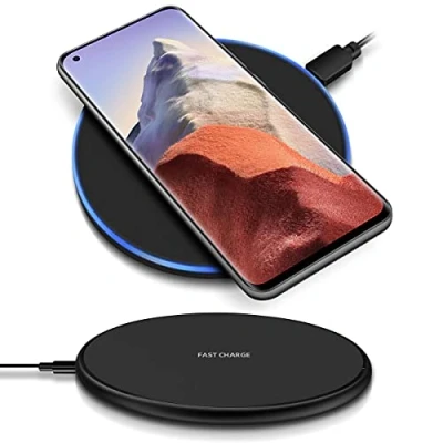 Abbildung von QI Wireless Ladestation kompatibel für Xiaomi Mi 11 / Ultra Kabellos Charger Induktives Universal Schnellladegerät, Farben:Schwarz