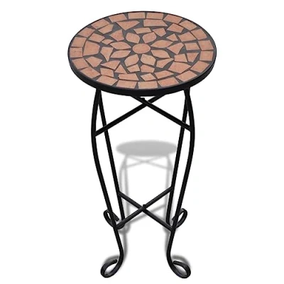 Abbildung von vidaXL MOSAIK Beistelltisch Tisch Bistrotisch Blumenständer Terrakotta