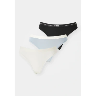 Abbildung von BOSS Thong 3 PACK String, Damen, Größe: Small, Dark blue/white/black