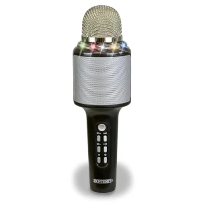 Abbildung von Bontempi StarSync Karaoke Drahtloses Mikrofon mit Lautsprecher und Lichteffekten für unbegrenzte Karaoke, 65x215x65 mm
